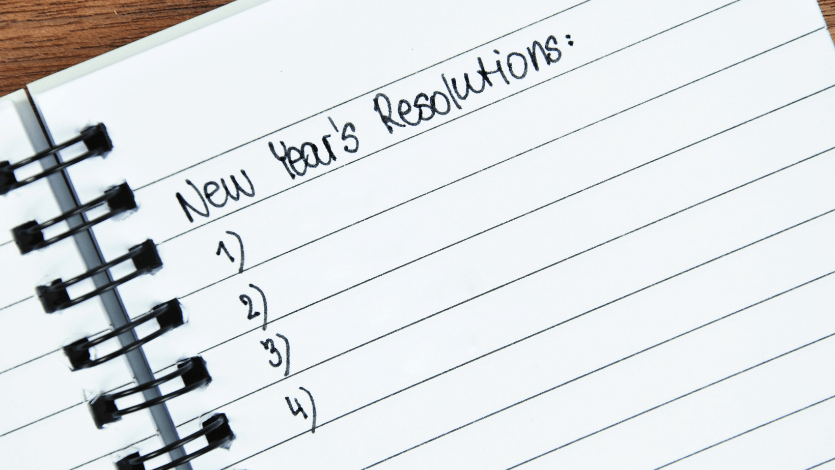 notepad with new years resolutions